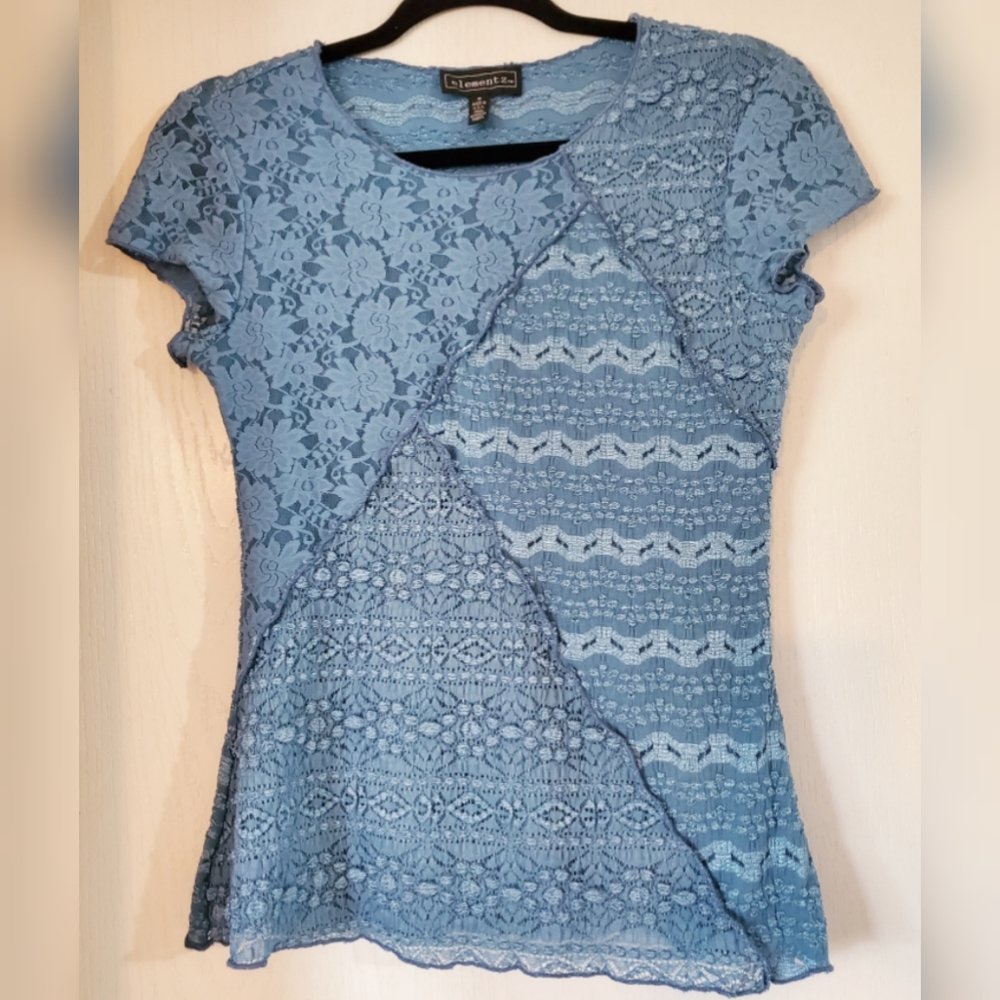 Embroidered and lace blouse